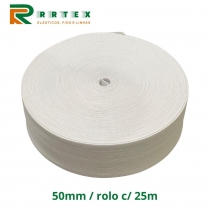 Elástico de Embutir 50mm RRTEX  - caixa com 24 rolos com 25 metros